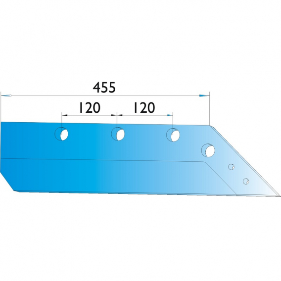 Obrázok pre Pluhové ostří levé zesílené na pluh RabeWerk typ SSP 350 WSL délka 455 mm AgropaGroup