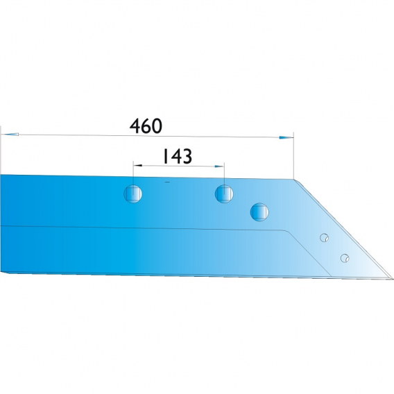 Obrázok pre Pluhové ostří levé zesílené na pluh RabeWerk typ SSP 294 OSL délka 460 mm AgropaGroup