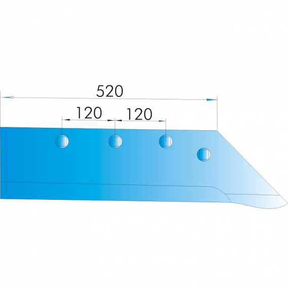 Obrázok pre Pluhové ostří levé zesílené na pluh RabeWerk typ SSP 351 WEPL délka 520 mm AgropaGroup