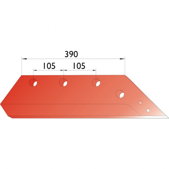 Obrázok pre Pluhové ostří levé zesílené na pluh Vogel a Noot PK401401 UN 18" délka 390 mm AgropaGroup