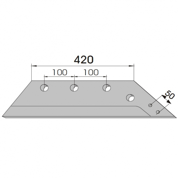 Obrázok pre Pluhové ostří pravé zesílené na pluh Vogel a Noot PK801301 WY 18" délka 420 mm AgropaGroup