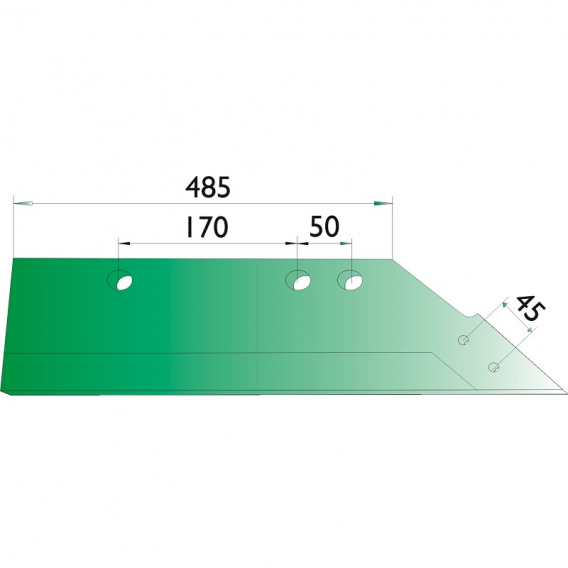 Obrázok pre Pluhové ostří pravé 485 mm pro dláto na pluh Gassner MRSS1580 AgropaGroup