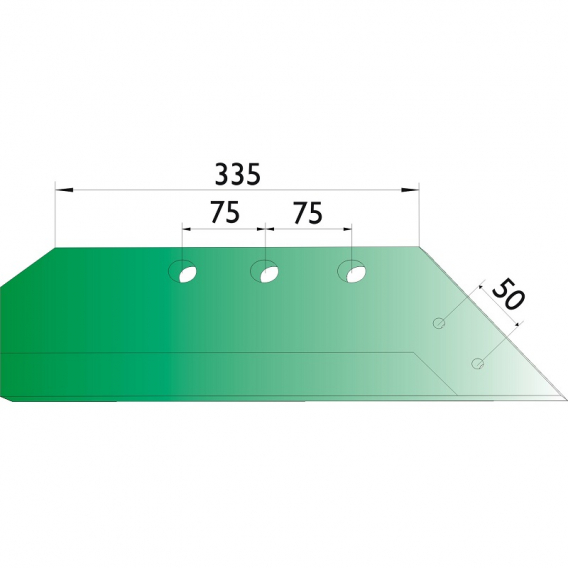 Obrázok pre Pluhové ostří levé 335 mm pro dláto na pluh Gassner MSS11383 AgropaGroup