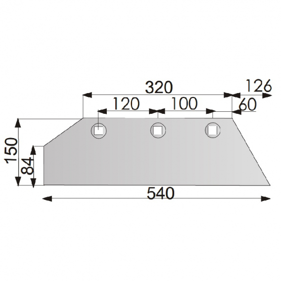 Obrázok pre Pluhové ostří pravé 320 mm na pluh Gassner SS1100 AgropaGroup