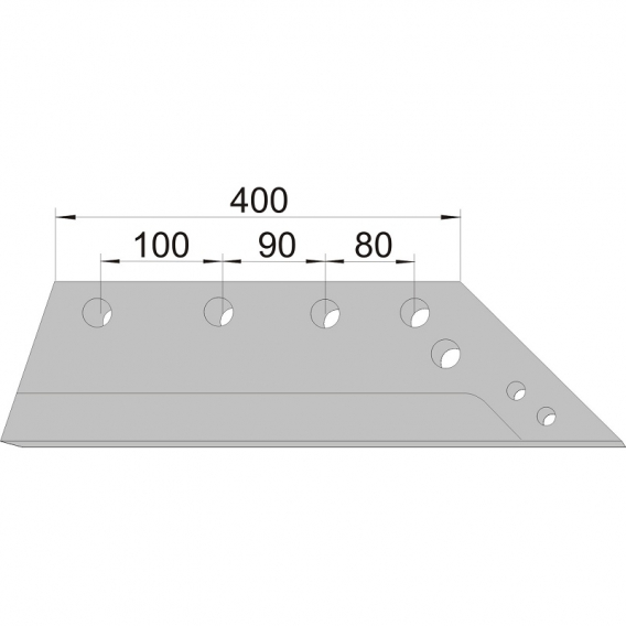 Obrázok pre Pluhové ostří levé zesílené pro dláto 400 mm na pluh Gregoire Besson 14" AgropaGroup