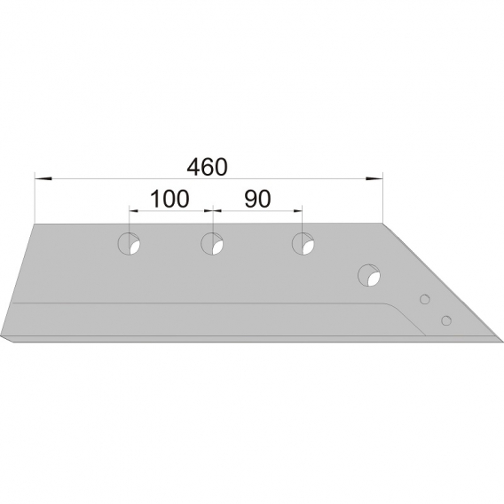 Obrázok pre Pluhové ostří levé zesílené pro dláto 460 mm na pluh Gregoire Besson 16" AgropaGroup