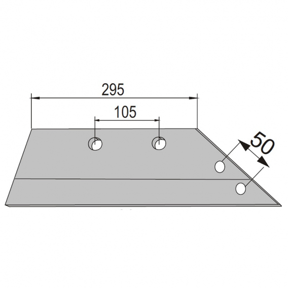 Obrázok pre Pluhové ostří pro dláto levé na roudnický pluh Privat Roudnice délka 295 mm AgropaGroup