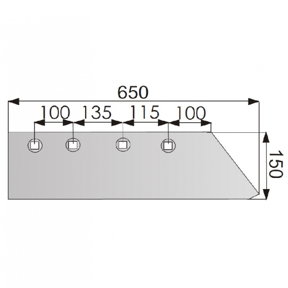 Obrázok pre Pluhové ostří pravé na roudnický pluh PHX40 Ross Roudnice 650 x 150 mm AgropaGroup