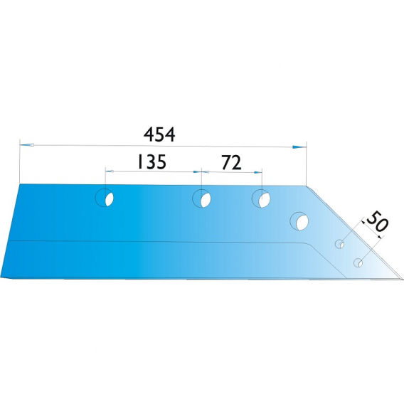 Obrázok pre Pluhové ostří pravé zesílené pro dláto na pluh Lemken, Ostroj 18" 454 mm AgropaGroup