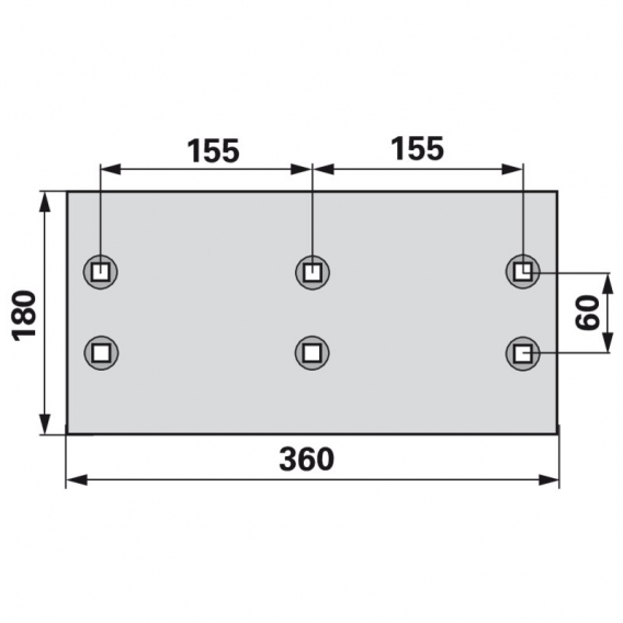 Obrázok pre Plaz zadní široký šestiděrový FRANK na pluh Lemken, Ostroj typ A36H 360 x 180 mm