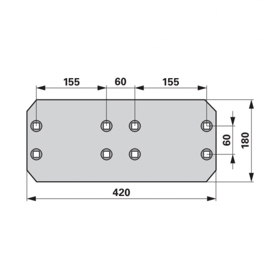 Obrázok pre Plaz zadní široký oboustranný FRANK na pluh Lemken, Ostroj typ A42H 420 x 180 mm