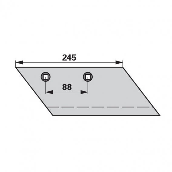 Obrázok pre Ostří předradličky levé FRANK na pluh Lemken, Ostroj typ S245L délka 245 mm