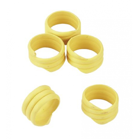 Obrázok pre Spirálové kroužky na bažanty, perličky a kuřata 12 mm žlutý 20 ks