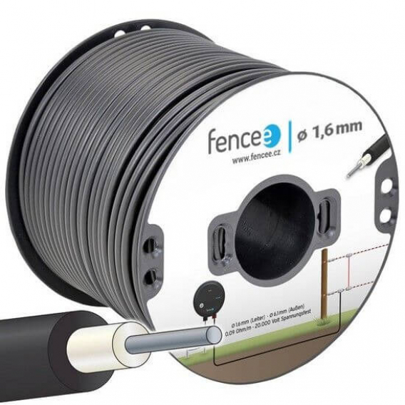 Obrázok pre Vysokonapěťový kabel hliníkový Fencee 100 m pro elektrický ohradník, odpor 0,013 ohm/m