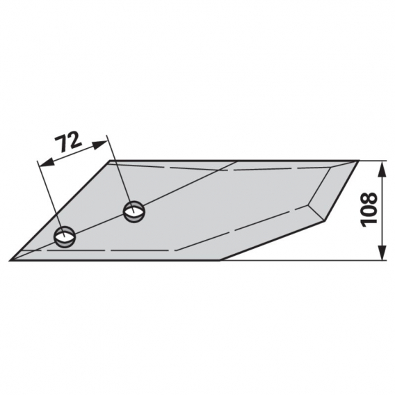 Obrázok pre Dláto pravé na pluh Regent 108 mm 33.21.370, DGS 770 R iQparts