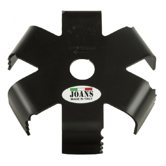 Obrázok pre Nůž na křovinořez zahnutý 6 zubů šířka řezu 155 mm otvor 25 mm na kypření půdy JOANS