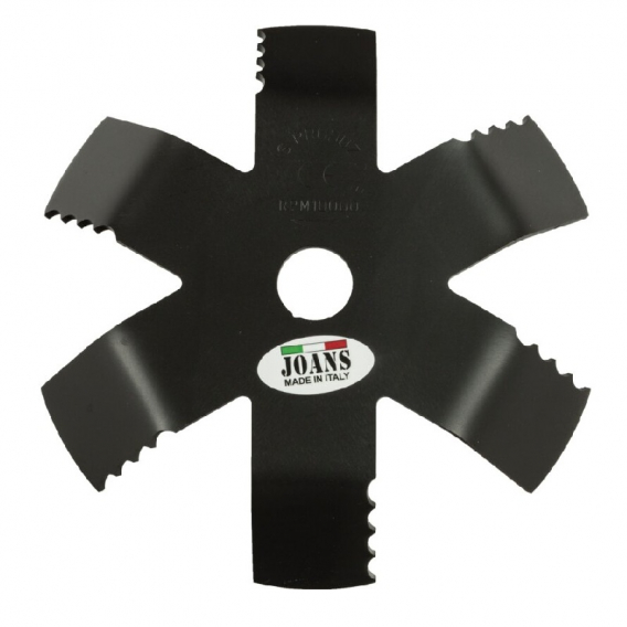 Obrázok pre Nůž na křovinořez zahnutý 6 zubů šířka řezu 200 mm otvor 25 mm na kypření půdy JOANS