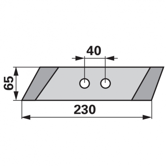 Obrázok pre Dláto pravé FRANK na pluh Kverneland, Pöttinger 053090 230 x 65 x 12 mm