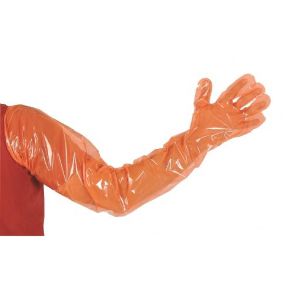 Obrázok pre Veterinární vyšetřovací rukavice 92 cm VETORANGE dlouhé 100 ks tloušťka 28,5 mikronů