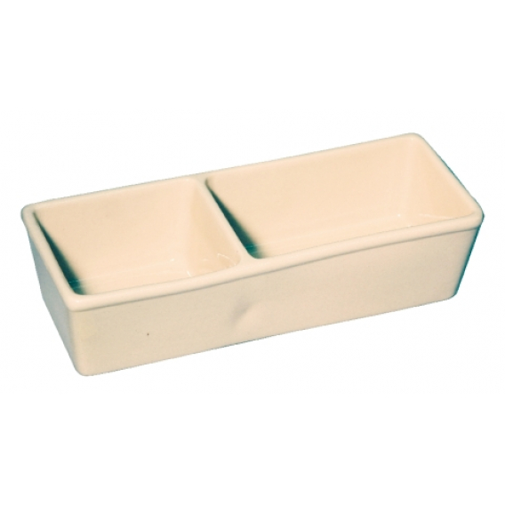 Obrázok pre Keramická kameninová miska dvojitá na krmivo, vodu pro drůbež, slepice, králíky