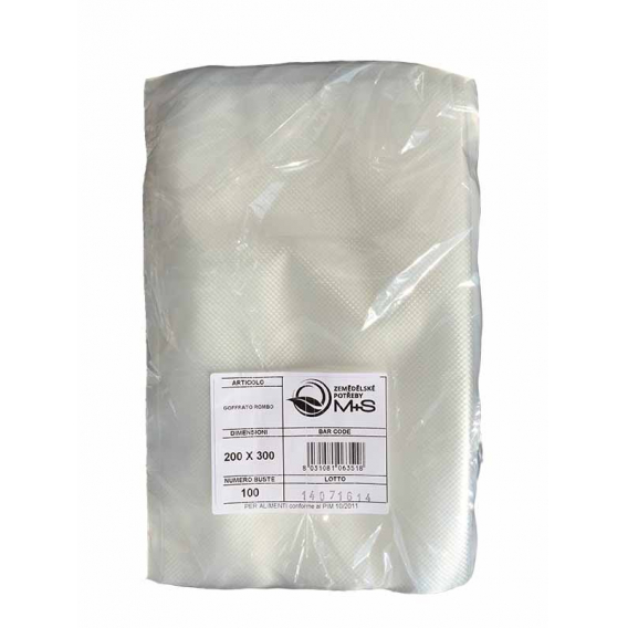 Obrázok pre Vroubkované vakuovací sáčky M+S 20 x 30 cm síla 90 mi 100 ks do vakuovačky
