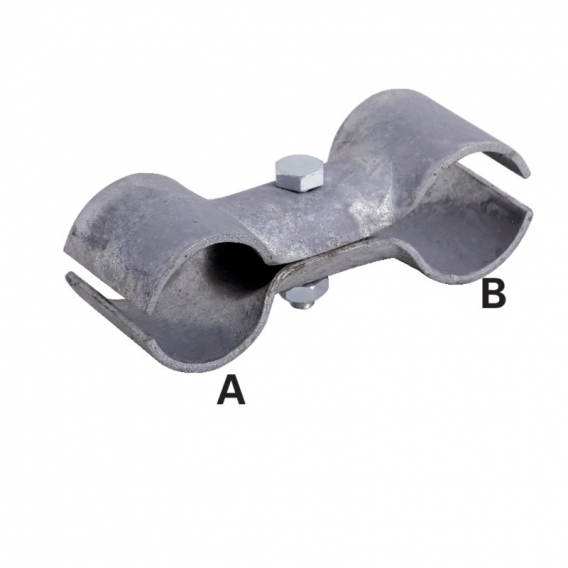 Obrázok pre Stájová objímka na trubku dvojdílná s 1 šroubem průměr A 48 mm B 48 mm 1 1/2" x 1 1/2"