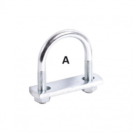 Obrázok pre Třmenový U šroub s maticemi M10 zinkovaný na trubku průměr A 48 mm 1 1/2"