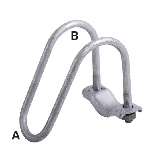 Obrázok pre Stájová šíjová svorka na trubky 65° dvoudílná 2x M10 průměr A 34 x B 48 mm 1" x 1 1/2"