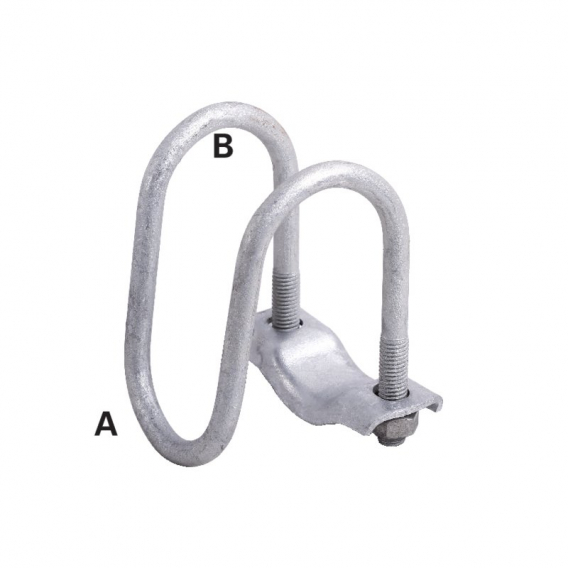 Obrázok pre Stájová šíjová svorka na trubky 90° dvoudílná 2x M10 průměr A 60 x B 60 mm 2" x 2"