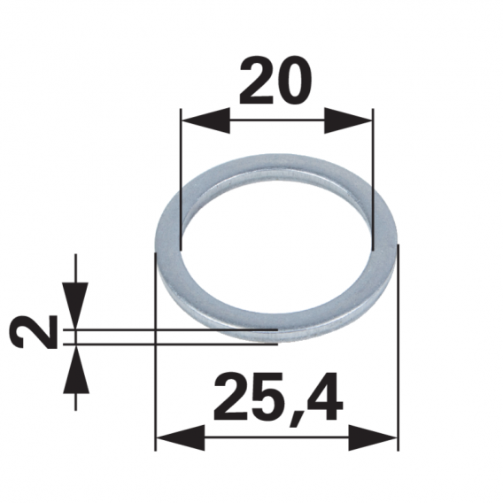 Obrázok pre Redukční kroužek nože na křovinořez vnější průměr 25,4 mm vnitřní 20 mm tloušťka 2 mm