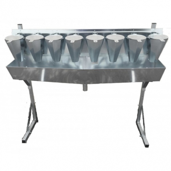 Obrázok pre 8 zinkovaných odkrvovačů hydiny strednej veľkosti na oporách Spiumatrice DIT DICO 8