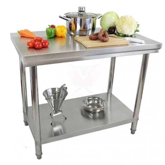 Obrázok pre Nerezový pracovný stôl Beeketal BA100 gastro 1000 x 600 x 840 mm do kuchyne