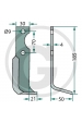 Obrázok pre Frézovacie nôž ľavý zahnutý 185 x 50 vhodný pre Agria pôdne frézy, rotovátory