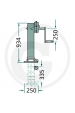Obrázok pre Oporná noha pod tandemový záves Simol nosnosť 10000 kg trojstupňová s redukčnou prevodovkou
