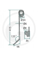 Obrázok pre Zavlačovačů pero pre ľahké sejacie brány vhodné pre Hatzenbichler nové prevedenie dĺžka 415 mm