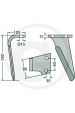 Obrázok pre Hrot do rotačných brán ľavý vhodný pre Rabe KG - 26 EMKE, WMKE a MKE, Toucan SL
