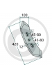 Obrázok pre Hrot rovný 420 x 100 x 12 mm pre ťažké kultivátory Köckerling, Landsberg, Pöttinger