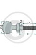 Obrázok pre Kolík s guľovou hlavou K50 pre spodný záves 3. bodu závit 7/8 UNF s reťazou a závlačkou