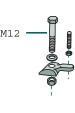 Obrázok pre Upevnenie perá pre obracače komplet (nový tvar od roku 1985) vhodné pre Deutz Fahr KH 4 S