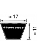 Obrázok pre Klinový remeň univerzálny 5/8 &quot;Li B 43 DIN 2215 profil B / 17 pre záhradné kosačky