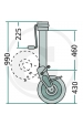 Obrázok pre Oporné koleso prívesu Simol s bočnou kľukou nosnosť 1500 kg