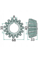 Obrázok pre Kuželové ozubené kolo, pastorek 15 zubů na obraceč sena Deutz-Fahr, Vicon/PZ průměr 68 mm