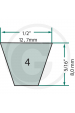 Obrázok pre Klínový řemen 1/2" x 61" 12,7 mm x 1549 mm La na zahradní sekačku