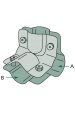 Obrázok pre Stajňová rúrková rohová spona dvojdielna so 4 skrutkami priemer A 60 mm B 48 mm