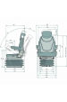 Obrázok pre Traktorová sedačka Granit mechanicky odpružená s opierkou hlavy a lakťov
